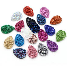New Fashion 40pcs 10x14mm 13x18mm Drop Style Flatback Druzy Resin Cabochons for Necklace Earrings DIY Jewelry Making Findings 2024 - buy cheap