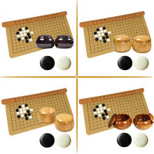 BSTFAMLY-juego de ajedrez de plástico Go, 361 piezas para tablero de PU de 19 carreteras, tarro de madera o bambú, juego antiguo chino Go Weiqi G20 2024 - compra barato