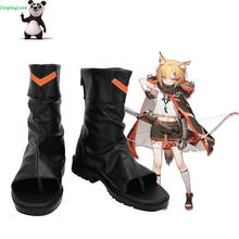 Cosplaylove-botas longas para cosplay arpoliéster, calçado fantasia preto, feito em couro 2024 - compre barato