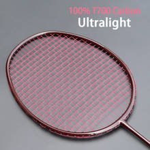 Ultarlight 100% Carbon Fiber Weave  Badminton Racket Strung String Bags Professional Racquet Rackets 22-32LBS Sports Padel Speed 2024 - buy cheap