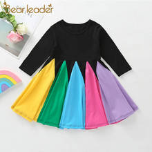 Bear leader/платье для маленьких девочек новые весенние элегантные платья для девочек цветное детское платье с длинными рукавами милая одежда для детей от 2 до 6 лет 2024 - купить недорого