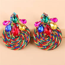 JURAN Fashion Round Handmade Drop Earrings for Women Boho Trendy Large Dangle Earrings Jewelry Wedding Party Gifts Wholesale 2024 - buy cheap