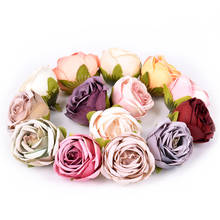 10Pcs 4cm Silk Rose Artificial Flower Head For Wedding Home New Year Decoration DIY Garland Scrapbook Gift Box Craft Fake Flower 2024 - buy cheap