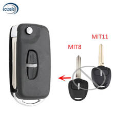 2 botões para-mitsubishi outlander warrior tiro gun l200 remoto key case shell blade mit8 lâmina direita mit11 2024 - compre barato