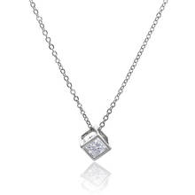 Square cube necklace pendant crystal statement necklace jewelry, suitable for women three-dimensional fashion gifts women 2024 - buy cheap