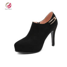 Botines con plataforma para mujer, botines con tacón de aguja, informales, elegantes, talla 3-10, color negro, rojo y gris 2024 - compra barato