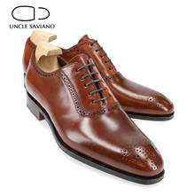 Туфли-оксфорды мужские деловые, на шнуровке, из натуральной кожи 2024 - купить недорого