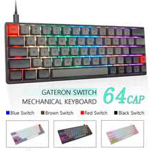 Sk64s-teclado para jogos mecânicos, equipamento para jogos com iluminação de fundo rgb,, tipo c, modo duplo, pbt, gateron, interruptor óptico 2024 - compre barato