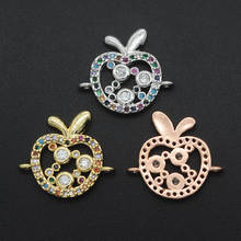 17x19mm 100% cz zircão faça você mesmo joia arco-íris apple conectores charme atacado pulseira conector fabricação 2024 - compre barato