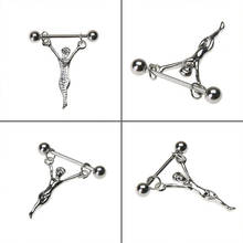 MODRSA 1Piece Statue of Jesus Nipple Ring Women Nipple Piercing Jewelry Surgical Steel Bar Body Piercing Ombligo Jewelry 2024 - buy cheap