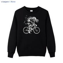 Skeleton Skull Cycle men women sweatshirts O-Neck Graphic hoodies Novelty Cotton pullovers Funny Plus Size sweatshirt  for Men 2024 - buy cheap