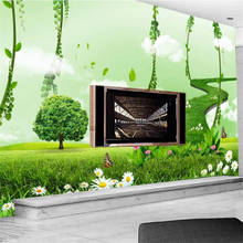 Beibehang-papel tapiz personalizado 3D, decoración de pared de fondo de TV para sala de estar, jardín, escalera verde, pasillo 2024 - compra barato