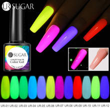 UR SUGAR 7.5ml Luminous Gel Nail Polish Glow In Dark Color Semi Permanent Soak Off UV LED Gel Varnish Fluorescent Nails Art 2024 - buy cheap
