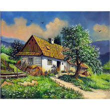 Valley Rural Chalet Scenery Painting By Numbers Hand Painted Oil Painting Adult Child Picture Colouring Home Decor Unique Gift 2024 - buy cheap