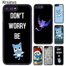 Резиновый чехол для телефона krajew Fairy Tail Happy для iPhone X XR XS 11 12 Pro MAX 5 6 6S 7 8 Plus Samsung Galaxy S7edge S8 S9 S10 2024 - купить недорого