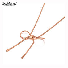 ZooMango-colgante de acero inoxidable con forma de lazo para mujer, Gargantilla, cadena de serpiente, estilo bohemio, ZN20062 2024 - compra barato