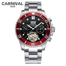 Luxury Brand Tourbillon Mechanical Watch Men Style Black Red Dial 316 Steel Band Luminous Waterproof Business Automatic Watches 2024 - buy cheap