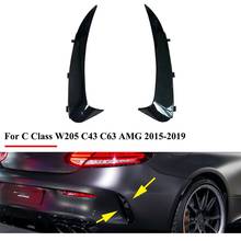 Glossy Black Rear Bumper Lip Spoiler Canards Stickers Trim for Benz C Class W205 C43 C63 AMG 2015-2019 Snap-in Type 2024 - buy cheap