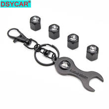 DSYCAR 1Set Zinc Alloy Anti-theft Car Wheel Tire Valve Stem Caps Air+ Wrench Keychain Auto Car Accessories Wheels Tires Parts 2024 - buy cheap