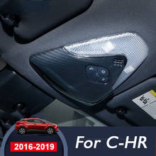 Cubierta de marco de lámpara de lectura frontal interior para coche, pegatina decorativa de ABS para Toyota C-HR CHR 2016, 2017, 2018, 2019, accesorios 2024 - compra barato