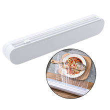 Cortador de película transparente para cocina, rollo de película transparente para envolver alimentos, dispensador para hornear, blanco 2024 - compra barato