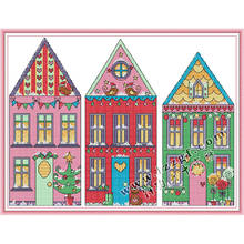 Everlasting Love Rainbow House Chinese Cross Stitch Kits Ecological Cotton Stamped Printed 14CT  DIY Easy to Use Home Decoration 2024 - buy cheap