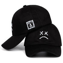 Lil Peep Dad Hat Sad face 100% Cotton embroidery Baseball Cap xxxtentacion Hip Hop Cap Snapback Unisex outdoor leisure caps 2024 - buy cheap