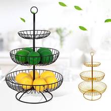 HOT SALES 3 Tier Retro Simple Round Metal Household Fruit Plate Tray Stand Storage Basket  Wholesale Dropshipping 2024 - buy cheap