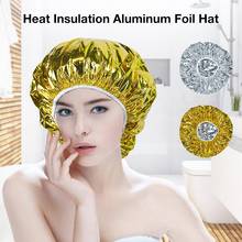 1Pcs Shower Cap Heat Insulation Aluminum Foil Hat Elastic Bathing Cap Hair Cover Adults Waterproof For Women Hair Salon Bathroom 2024 - buy cheap