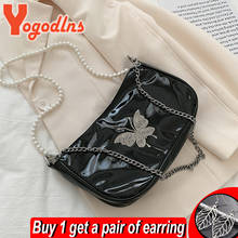 Yogodlns Fashion Pearl Women 's Bag PU Leather Crossbody Bag Vintage Butterfly Messenger Bag Vintage Messenger Bag 2024 - buy cheap
