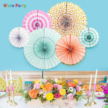 Nicro 6 pcs/set Birthday Party Colorful Gold Pink Green Paper Fans Kit Baby Shower Wedding Home New DIY Decor Decoration  #FS19 2024 - buy cheap