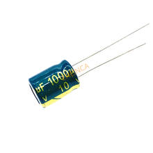 Алюминиевый электролитический конденсатор 200 шт./лот 10 в 1000 мкФ с низким ESR/сопротивлением, размер 8X12 1000 мкФ 10 в 1000 мкФ 20% 2024 - купить недорого