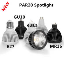 10 pçs novo led spotlight gu10 e2715w par20 spotlight regulável 110 v 220 v preto branco aparência teto montado lâmpada de mesa 2024 - compre barato