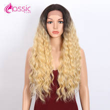 Classic Plus Synthetic Lace Front Wig for Black Women 28 Inch Long Wavy Wig Natural Ombre Black Blond Wig Heat Resistant 2024 - buy cheap