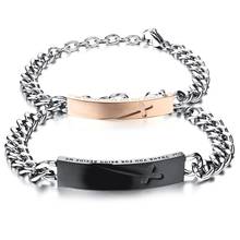 BONISKISS New Arrival Cross Couple Bracelet Fashion Black Silver Color Stainless Steel Bracelet Bracelet Gift For Lovers 2020 2024 - buy cheap