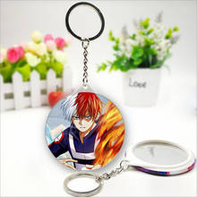 Anime meu herói academia todoroki shoto cartoon chaveiro com espelho de maquiagem para cosplay acessórios ou coleção 2024 - compre barato