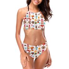 Bikinis Set Of Cute Oktoberfest Dirndl Lederhosen Dress Exotic Swimsuit Low Waist women's top R333 Women bathing suit SwimSuit 2024 - buy cheap