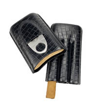 COHIBA-estuche portátil de cuero para cigarros, con soporte de 3 tubos Humidor, Mini caja de Humidor, accesorios de viaje para cigarros, con caja de regalo 2024 - compra barato