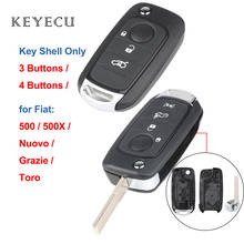 Keyecu Remote Car Key Shell Case Cover 3 / 4 Buttons for Fiat 500 500X Nuovo Grazie Toro 2016 2017 2018 2024 - buy cheap