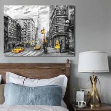 Abstract Landscape Posters and Prints on Canvas Wall Art Oil Painting New York and Paris City View Picture for Living Room Decor 2024 - buy cheap