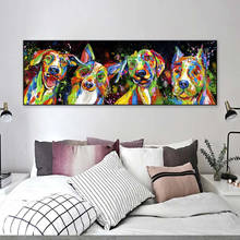Animais abstratos arte em tela quadros na parede posters e cópias de cores cães canvas para crianças decoração do quarto 2024 - compre barato