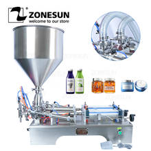 ZONESUN-máquina de llenado de pasta líquida, boquillas dobles para ZS-GY2, crema, miel, bebida, zumo, hidratante, palo, relleno de pasta de alimentos 2024 - compra barato