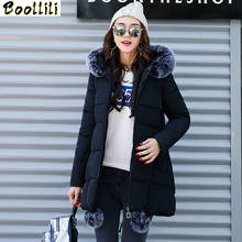 Boollili-Parka de algodón con capucha para Mujer, abrigo de invierno, chaqueta acolchada de talla grande, media y larga, con cuello de piel gruesa, 2020 2024 - compra barato