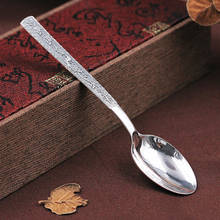 Silver spoon sterling silver 999 silver tableware snowflake silver handmade silver spoon baby full moon silver soup spoon 22g 2024 - buy cheap