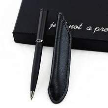 Bolígrafo creativo de cuero con carcasa de metal para oficina, papelería escolar, regalo, bolígrafo de lujo para negocios y hoteles 2024 - compra barato
