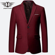 Plyesxale Blue Red Green White Gray Yellow Purple Blazer Men 2021 Slim Fit Man Blazer Casual Suit Jacket 5-6XL Men's Blazers Q65 2024 - buy cheap