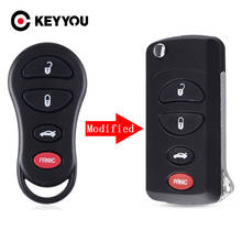 Keyyou-estojo de chave remota dobrável para carros, 4 botões, sem corte, chave de deslizar, dodge, jeep, intrepido, stratus 3 + 1, panic 2024 - compre barato