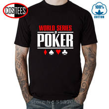 Camiseta com estampa de pôquer, camiseta engraçada masculina para o verão, wsop, série world of poker, chips 2024 - compre barato