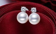 a pair 10-11mm AAA south sea white round pearl dangle earrings silver 2024 - buy cheap