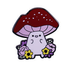 Весенний гриб, твердая эмаль, булавка, лесной цветок, растение, милый, на открытом воздухе, природа, подарок для влюбленных 2024 - купить недорого